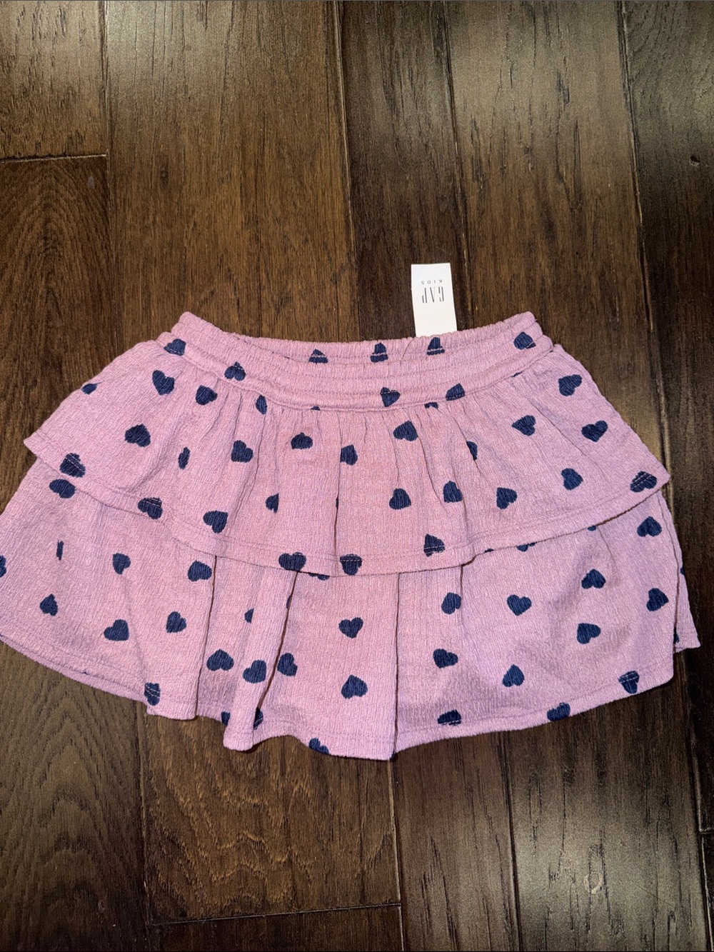 Gap Kids Pink Heart Tiered Skirt xs 4-5